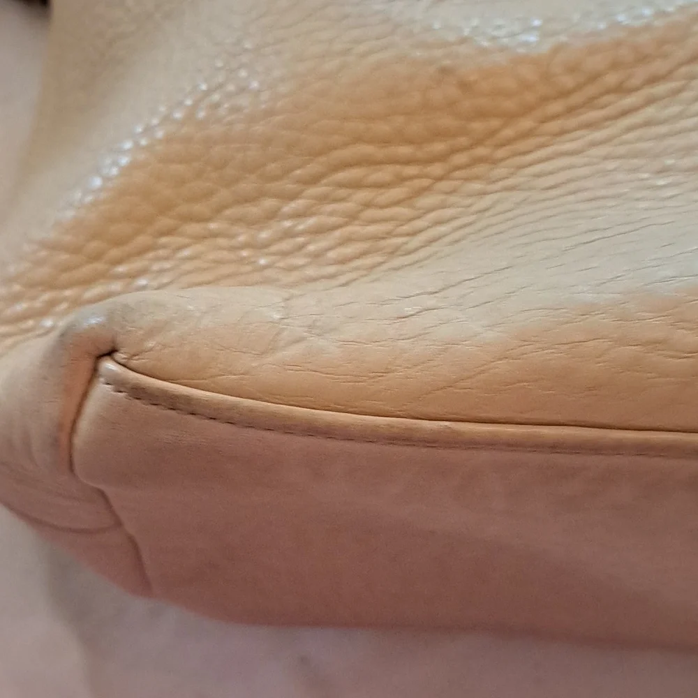Coach Sarah Pebbled Leather Hobo in Yellow/Taupe - Picture 7 of 9